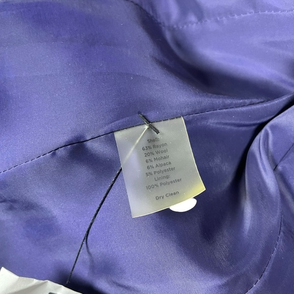NWT Talbots Tweed Open Front Wool/Mohair/Alpaca in Purple Size 4 - Picture 6 of 9